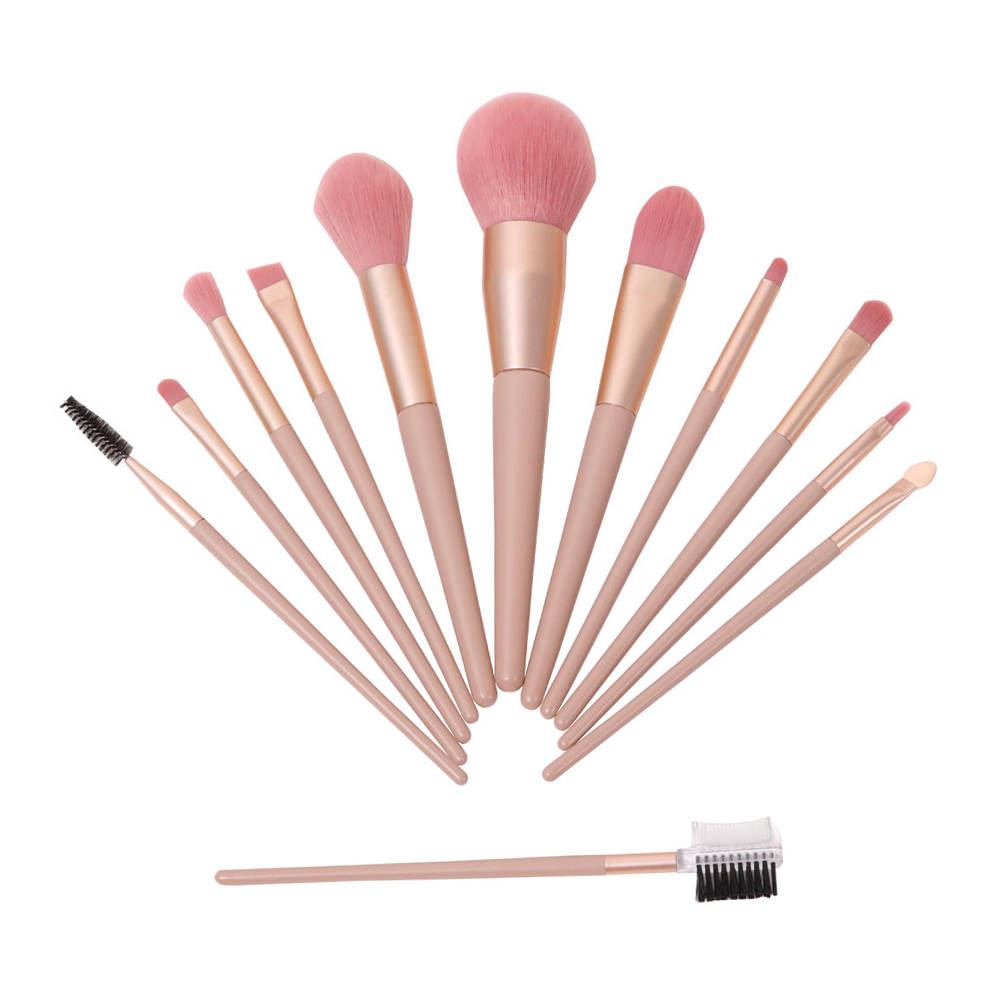 Pretty pink 12 pieces make up brushes with custom logo