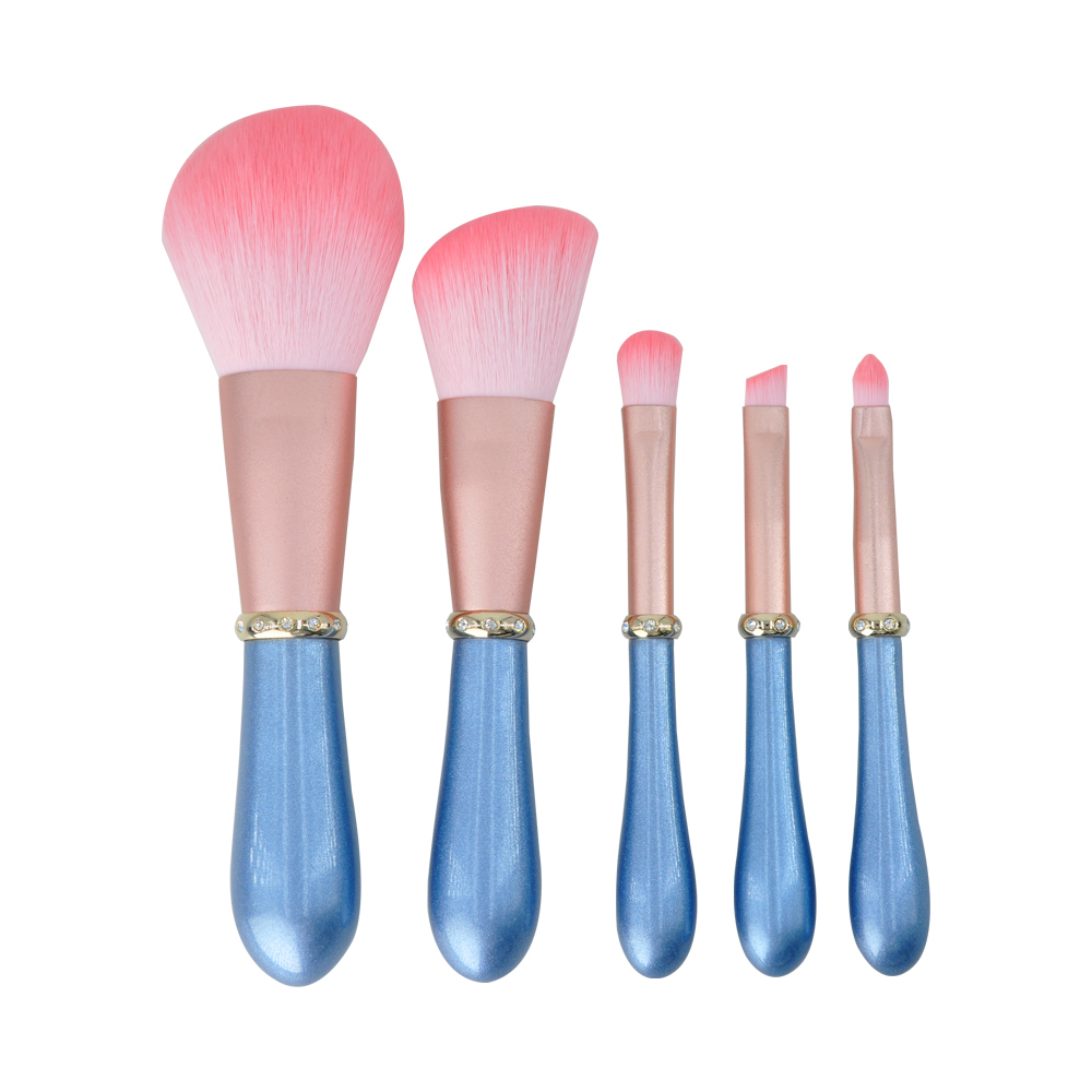Exquisite 5 pieces makeup brush set with standing convertible brush handle manufacturer
