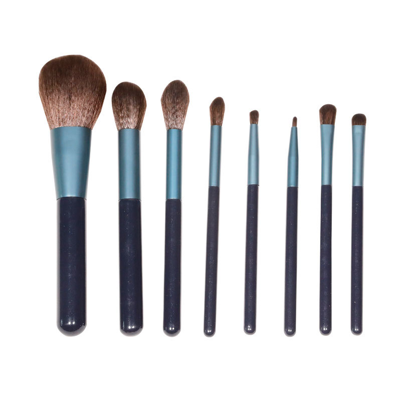 Quality 8Pcs cat paw cute black and navy blue makeup brushes for foundation manufacturer