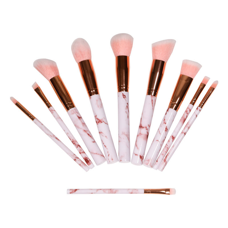Pink 10 Pieces complete makeup brushes set with reasonable quality